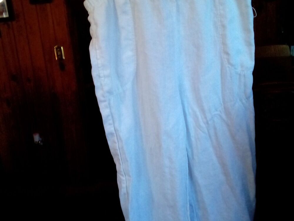 J Jill L Linen White Pull-on Pants Women’s